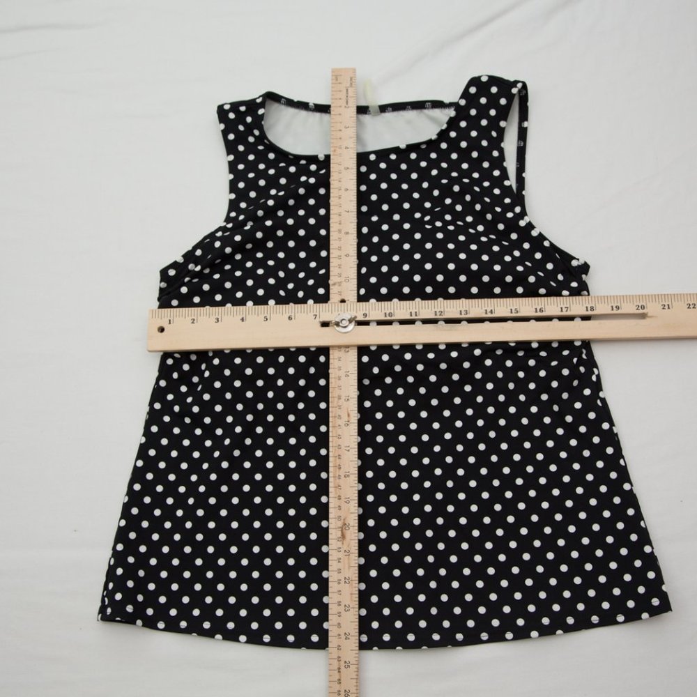 Lands' end tankini womens top built in bra‎ size 14W polka dot - Picture 7 of 9